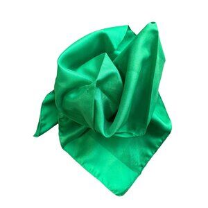 Vintage Square Scarf Womens OS Neck Wrap Polyester Lightweight Green